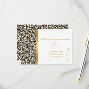 ELEGANT LEOPARD GOLD VERZIERUNG RSVP KARTE