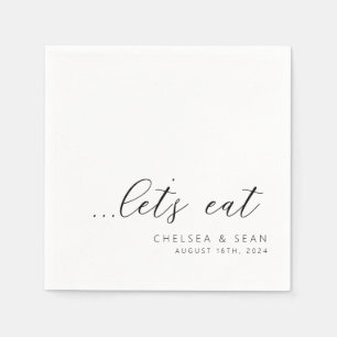 Elegant Let's Eat Wedding Reception Serviette