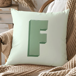 Elegant Letter F Monogram Personalized Initial Kissen
