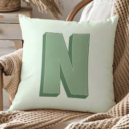 Elegant Letter N Monogram Personalized Initial Kissen