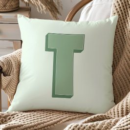 Elegant Letter T Monogram Personalized Initial Kissen