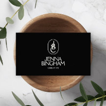 Elegant Lettering Monogram Logo Black/Ivory