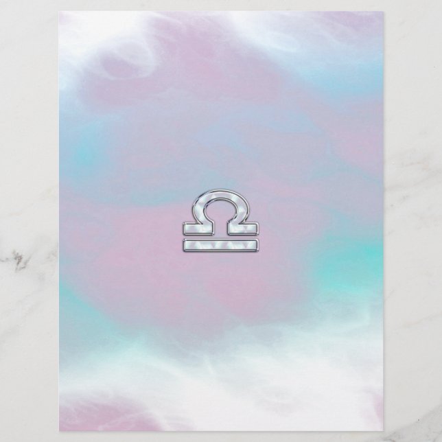 Elegant Libra Zodiac Sign Mother of Pearl Style (Vorderseite)