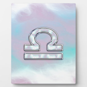 Elegant Libra Zodiac Sign Mother of Pearl Style Fotoplatte