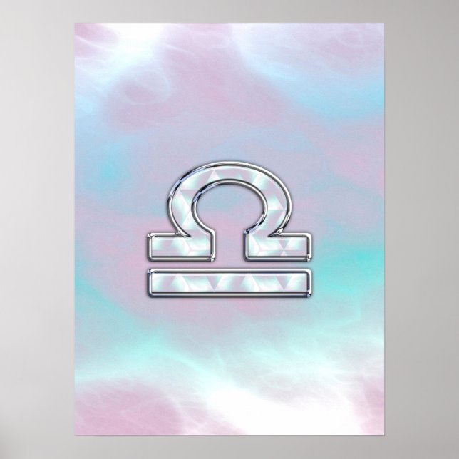 Elegant Libra Zodiac Sign Mother of Pearl Style Poster (Vorne)