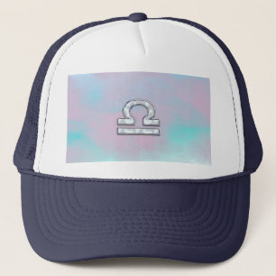 Elegant Libra Zodiac Sign Mother of Pearl Style Truckerkappe