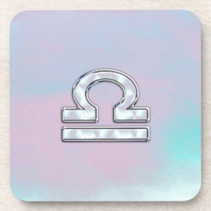 Elegant Libra Zodiac Sign Mother of Pearl Style Untersetzer