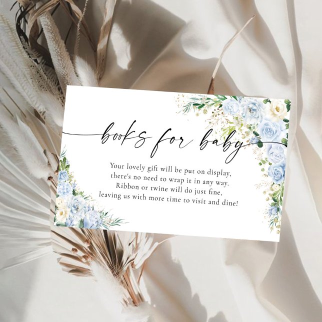 Elegant Light Blue Books For Baby Enclosur Begleitkarte (Von Creator hochgeladen)