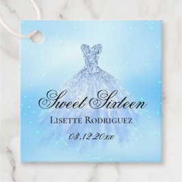 Elegant Light Blue Sweet 16 Personalisiert Geschenkanhänger