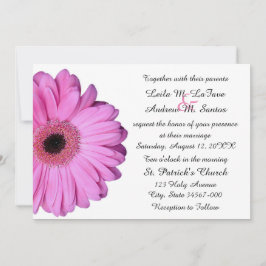 Elegant Light Pink Gerbera Daisy Wedding Einladung