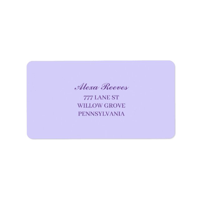 Elegant Light Purple Lilac Flowers Wedding Adressaufkleber (Vorne)