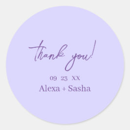 Elegant Light Purple Lilac Flowers Wedding Runder Aufkleber