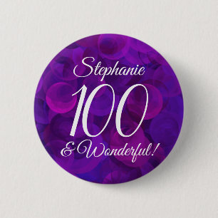 Elegant Lila 100 und wunderschöne Geburtstagspart Button