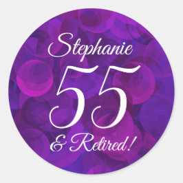Elegant Lila 55 und Rentenerwerbsvorteil Runder Aufkleber