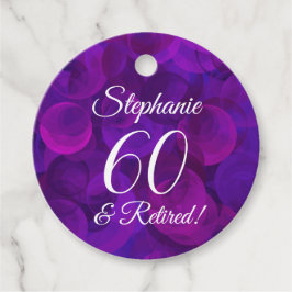 Elegant Lila 60 und Rentenersatz Geschenkanhänger