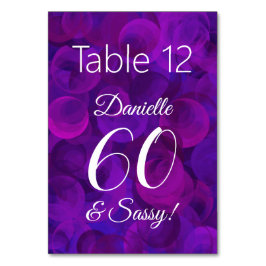 Elegant Lila 60 und Sassy Birthday Party Name Tischnummer