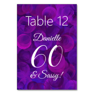 Elegant Lila 60 und Sassy Birthday Party Name Tischnummer