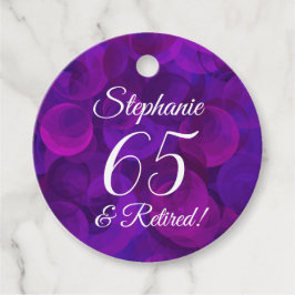 Elegant Lila 65 und Ruhestand Geschenkanhänger
