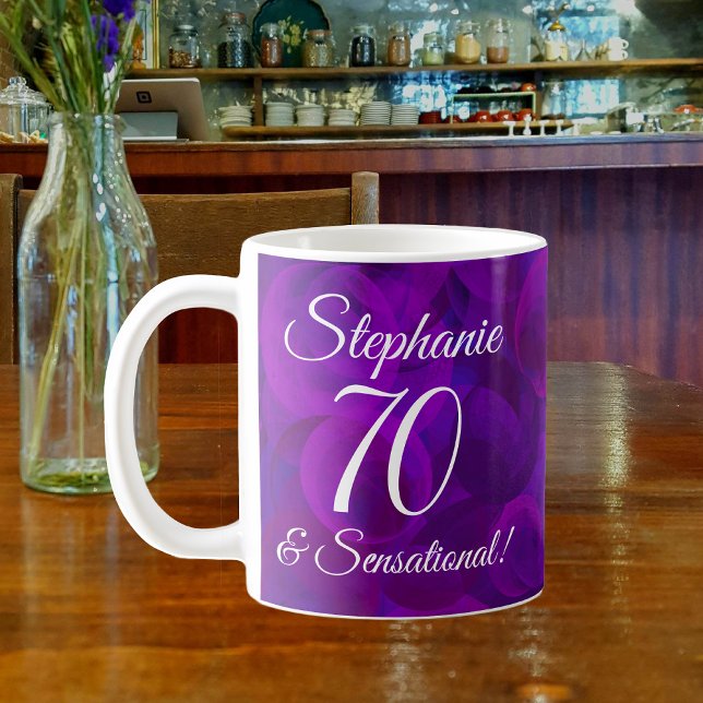 Elegant Lila 70 und sensationell Personalisiert Kaffeetasse (Von Creator hochgeladen)