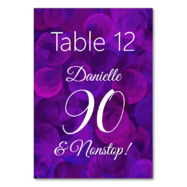Elegant Lila 90 und Nonstop Geburtstagsparty Tischnummer
