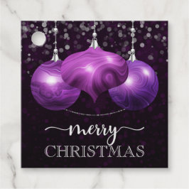 Elegant Lila Agate Baubles Frohe Weihnachten Geschenkanhänger