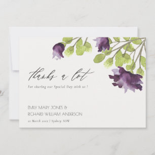 ELEGANT LILA BLAUE WATERCOLOR FLLORAL DANKE