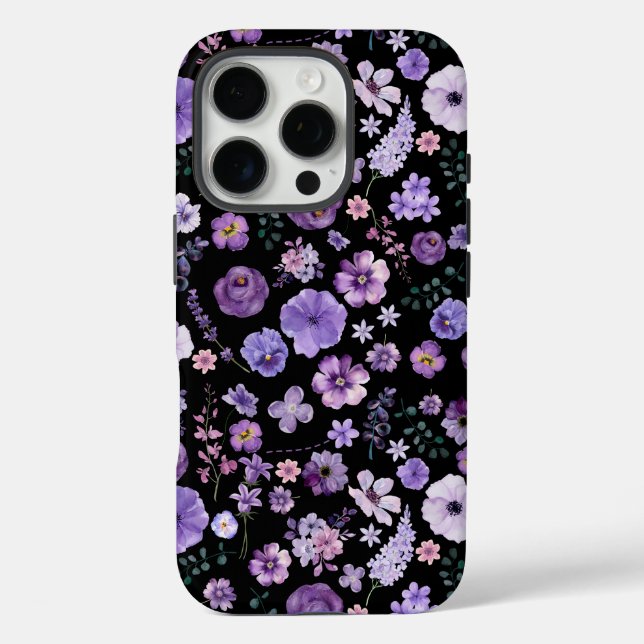 Elegant Lila Blooms iPhone 16Pro Fall Case-Mate iPhone Hülle (Rückseite)