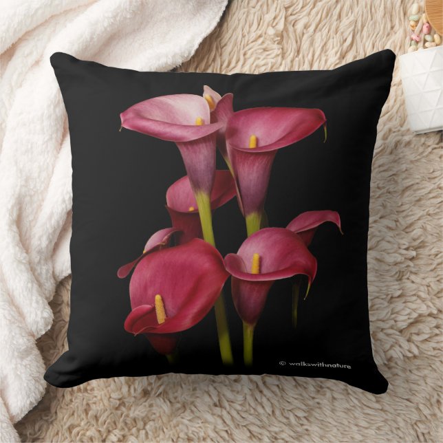 Elegant Lila Calla Lilies Kissen (Decke)