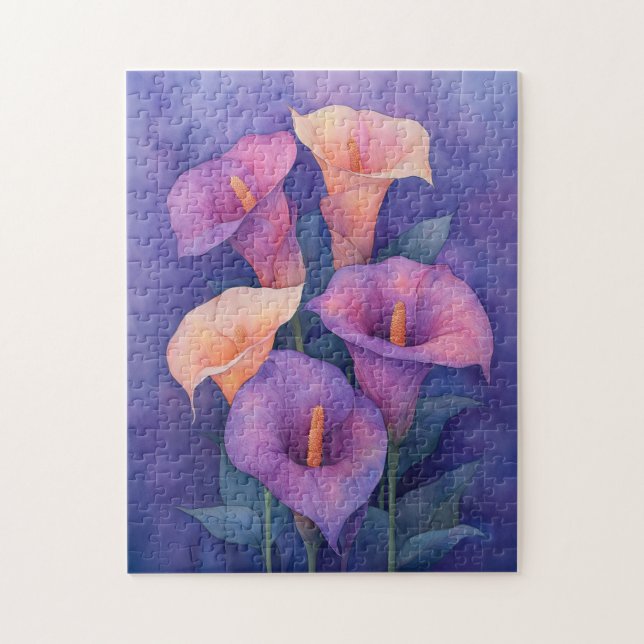 Elegant Lila Calla Lilies Puzzle (Vertikal)