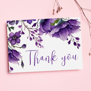 Elegant Lila Chic Boho Wedding Vielen Dank Postkarte