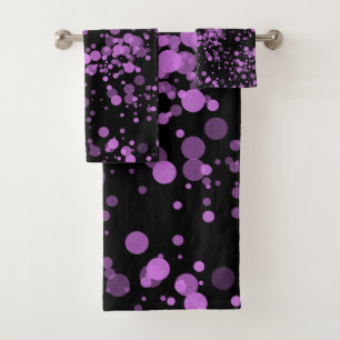Elegant Lila Confetti Badhandtuch Set