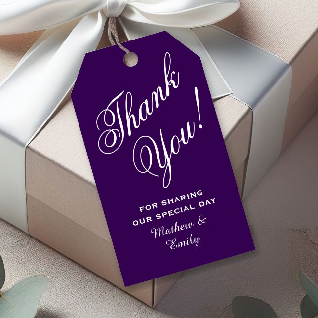 Elegant Lila Dankeschön Gastgeschenk Hochzeit Geschenkanhänger (Von Creator hochgeladen)