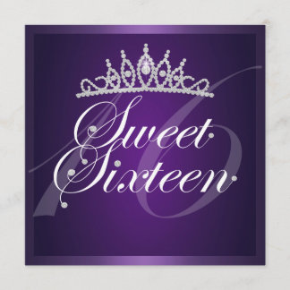 Elegant Lila Diamond Tiara Einladung zum Geburtsta