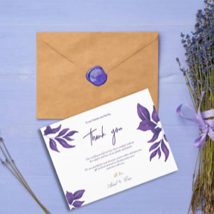 Elegant Lila Eucalyptus Wedding Vielen Dank Postkarte