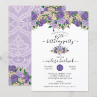 Elegant Lila floral | Feierliche 60. Geburtstagspa