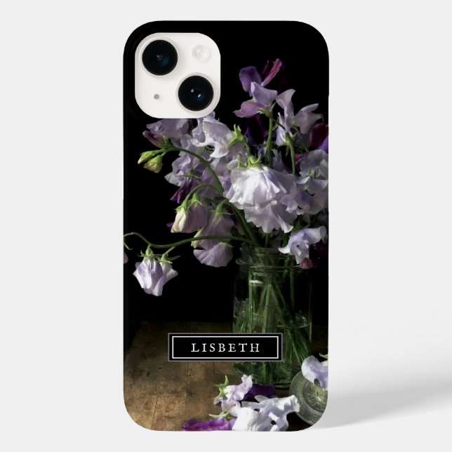 Elegant Lila floral iPhone Case (Rückseite)