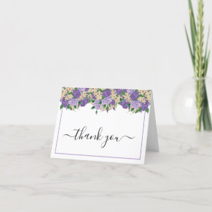 Elegant Lila floral Lace Birthday Party Dankeskarte