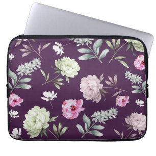 Elegant Lila floral Laptopschutzhülle