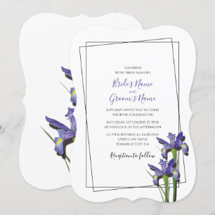 Elegant Lila Iris Wedding Einladungen