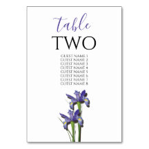 Elegant Lila Iris Wedding Guest Names