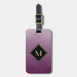 Elegant Lila mit einfachem Goldmonogramm Gepäckanhänger