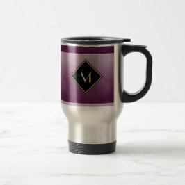 Elegant Lila mit einfachem Goldmonogramm Reisebecher