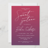 Elegant Lila Ombre Script 16 . Geburtstag