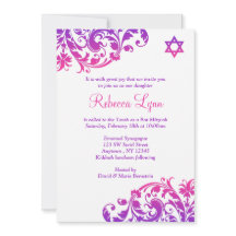 Elegant Lila Pink Blüh Bat Mitzvah