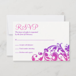 Elegant Lila Pink Blüh Bat Mitzvah UAWG RSVP Karte