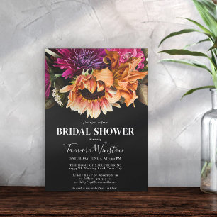 Elegant, Lila, rosa, orange Sonnenblume Bridal Einladung