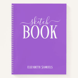 Elegant lila Sketch Book with name gift for her Notizbuch