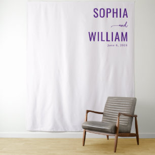 Elegant Lila Typografisch Wandteppich