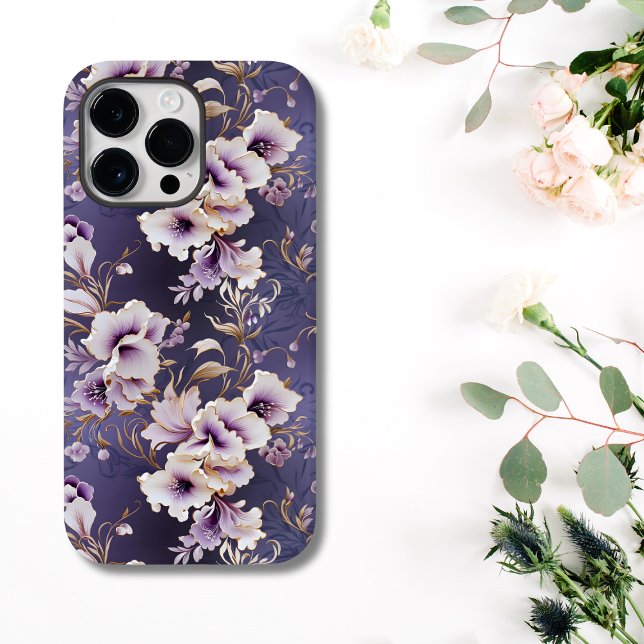 Elegant Lila und Cream Orchid Floral Case-Mate iPhone Hülle (ROMANTIC GIFT FOR HER)