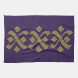 Elegant Lila und Dunkelbeige geblüht Geschirrtuch